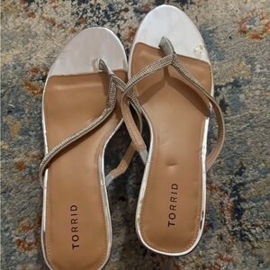 Torrid Women's Silver and Tan Sandals